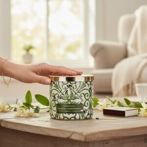 Bath & Body Works Backyard Honeysuckle Candle Scented 3-Wick